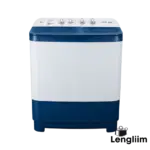 Voltas Beko 8 Kg Semi-Automatic Washing Machine (Sky Blue, Glass Lid, WTT80DBLG) Front View