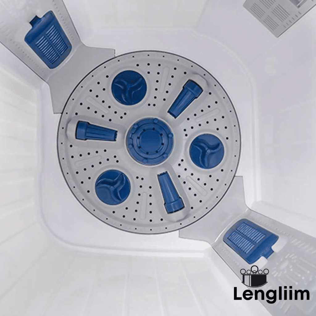 Voltas Beko 8 Kg Semi-Automatic Washing Machine (Sky Blue, Glass Lid, WTT80DBLG) Wash Tub View