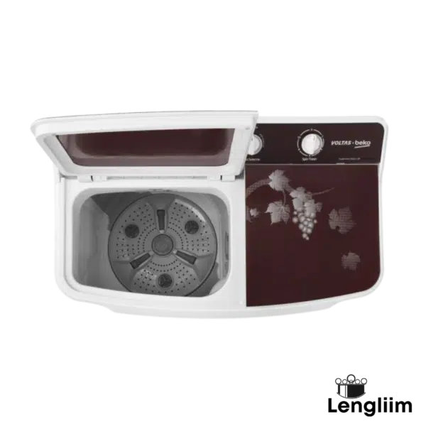 Voltas Beko 8.2 Kg Semi-Automatic Washing Machine (Burgundy, WTT82BRG) Top View