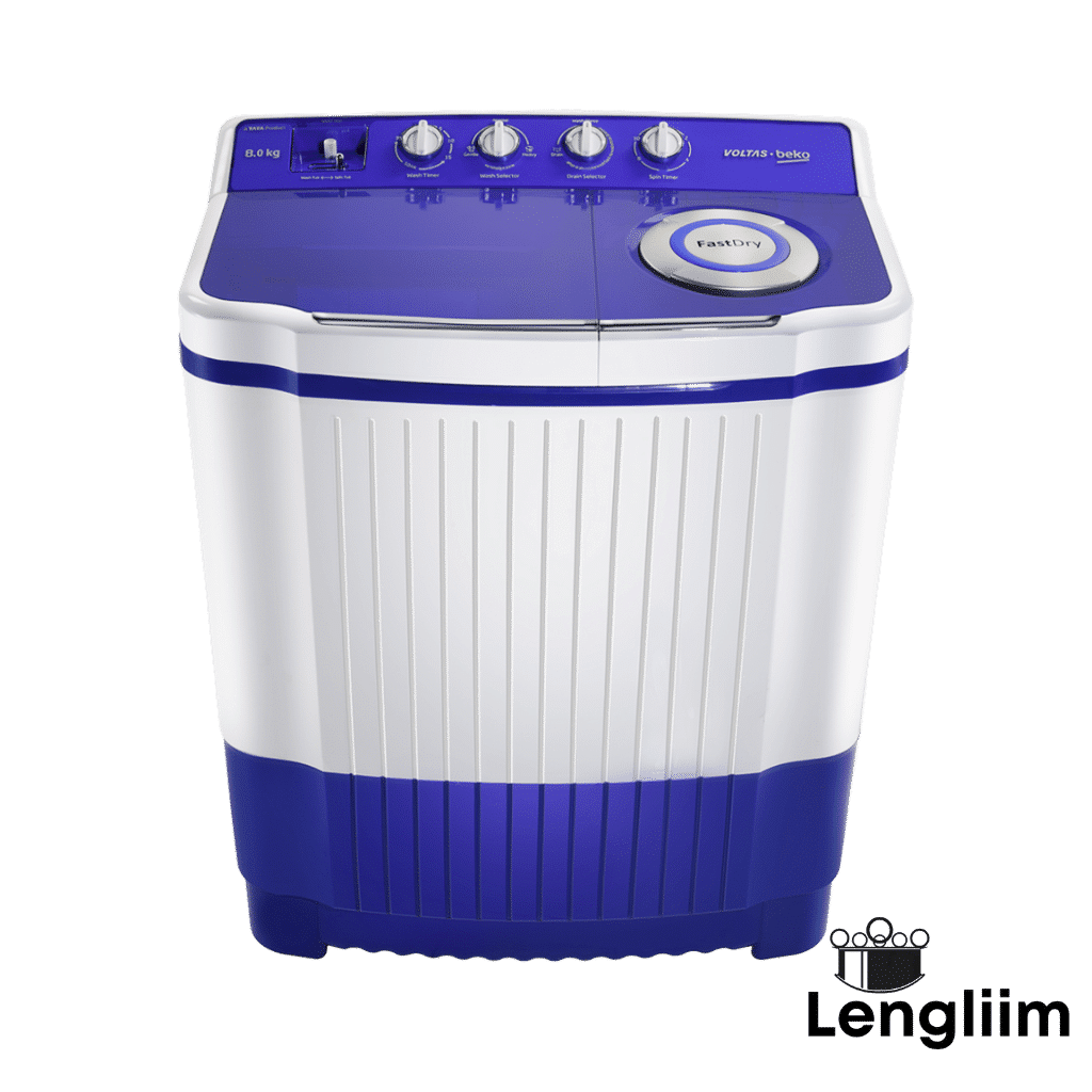 Voltas Beko 8.5 Kg Semi-Automatic Washing Machine (Sky Blue, WTT85ST) Front View