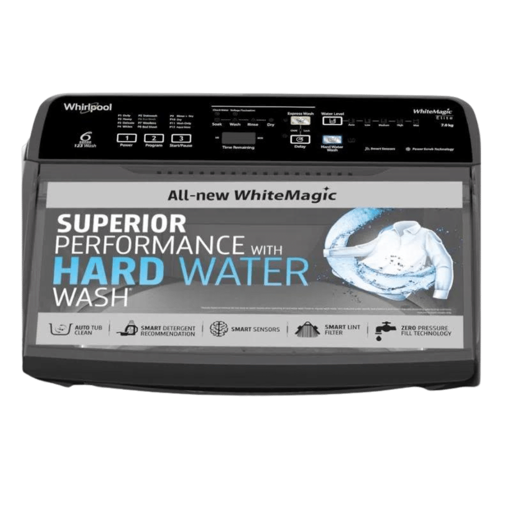 Whirlpool 7 Kg Fully Automatic Top Load Washing Machine (Grey, 31312) Top View