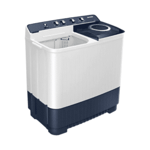 Samsung 11.5 Kg Semi-Automatic Washing Machine (Blue Lid, WT11A4600LL) Front Angle Lid Open View