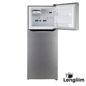 LG 242 Liters 2 Star Frost Free Double Door Refrigerator (Dazzle Steel, GLN292BDSY) Front View with Top Door Open