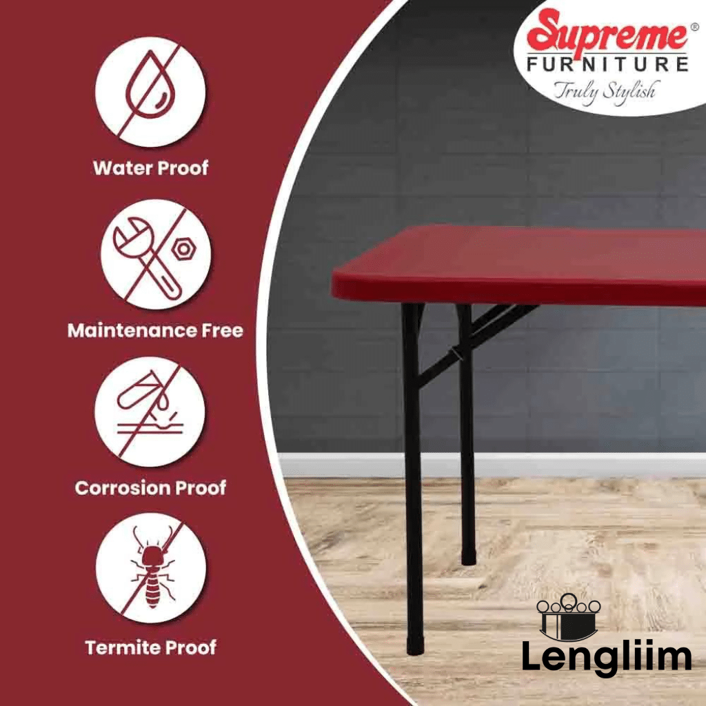 Supreme Furniture Buffet Table (Coke Red) Infographic