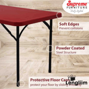 Supreme Furniture Buffet Table (Coke Red) Edge and Leg Description