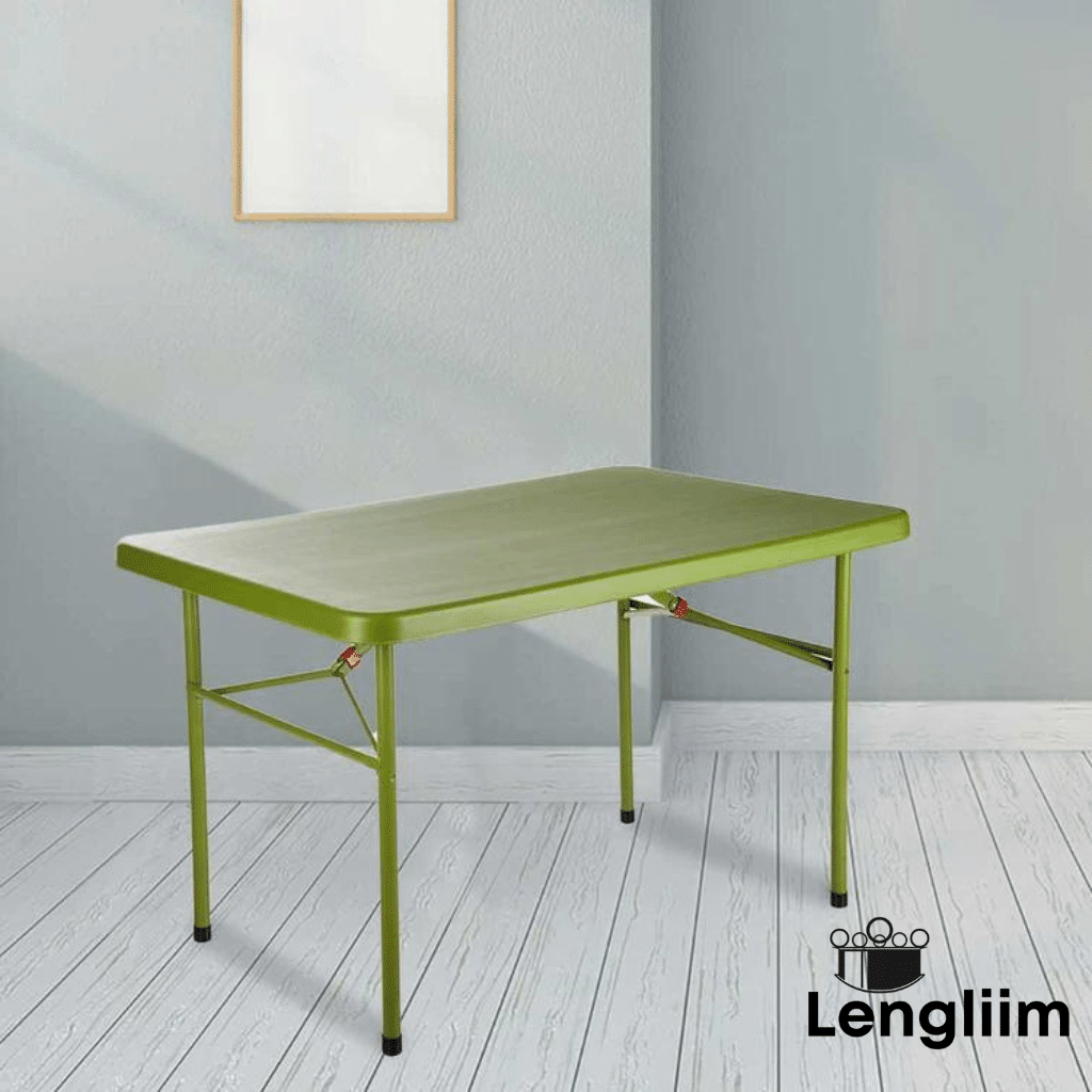 Supreme Furniture Swiss Table (Mehandi Green) Front Angle View with Bg