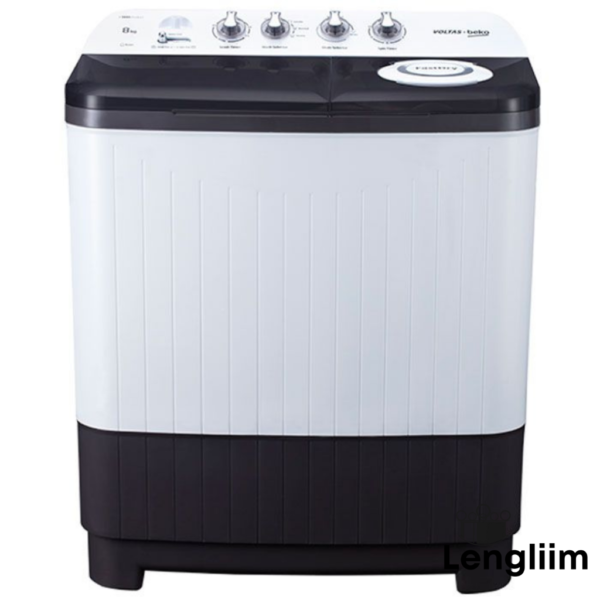 Voltas Beko 8 Kg Semi-Automatic Washing Machine (Grey, WTT80DGRT) Front View