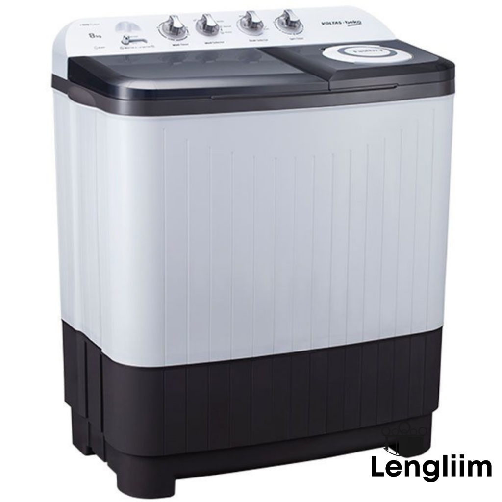 Voltas Beko 8 Kg Semi-Automatic Washing Machine (Grey, WTT80DGRT) Front Angle View