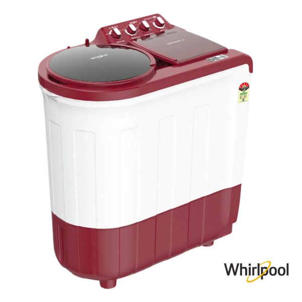 Whirlpool 8 Kg Ace Super Soak Semi-Automatic Washing Machine (Coral Red, 30275) Front Angle View