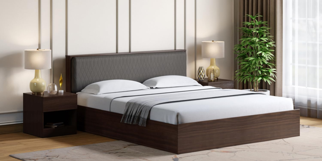 Godrej Interio Eden King Size Bed (Pull-Out Storage, Dark Walnut) Info2