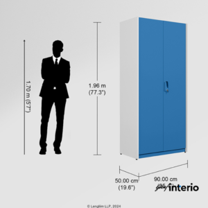 Godrej Interio Neolite 2 Door Steel Almirah (Bluejay) Exterior Dimensions