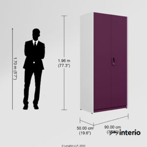 Godrej Interio Neolite 2 Door Steel Almirah (Mulberry) Exterior Dimensions