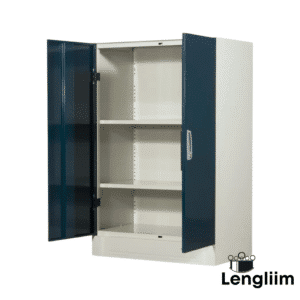 Godrej Interio Slimline Minor Almirah 2 Shelves (Pacific Blue) Angle Inside View