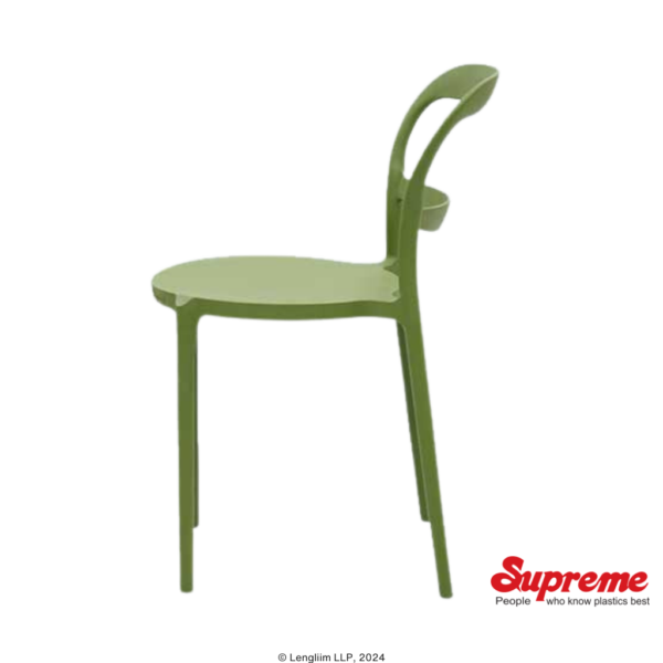 Supreme Furniture Fiona Plastic Chair (Mehandi Green) Side View