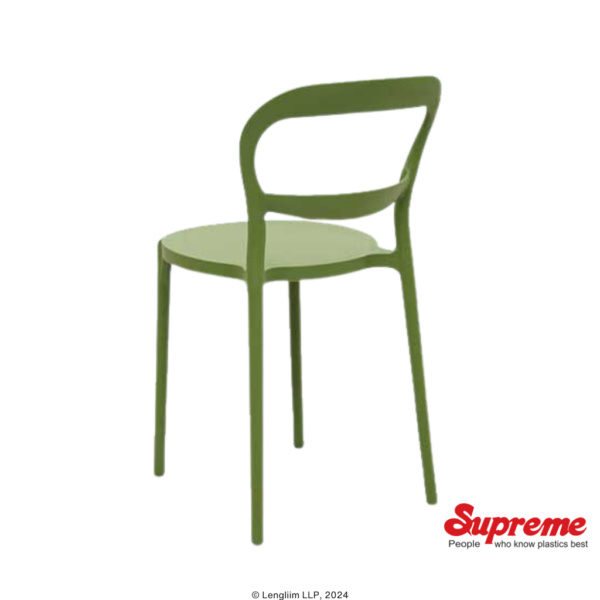 Supreme Furniture Fiona Plastic Chair (Mehandi Green) Back Angle View