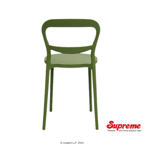 Supreme Furniture Fiona Plastic Chair (Mehandi Green) Back View