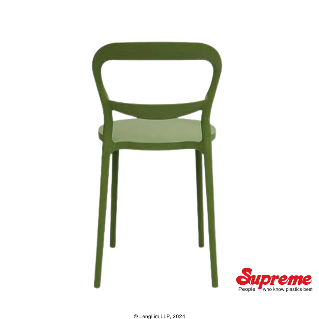 Supreme Furniture Fiona Plastic Chair (Mehandi Green) Back View