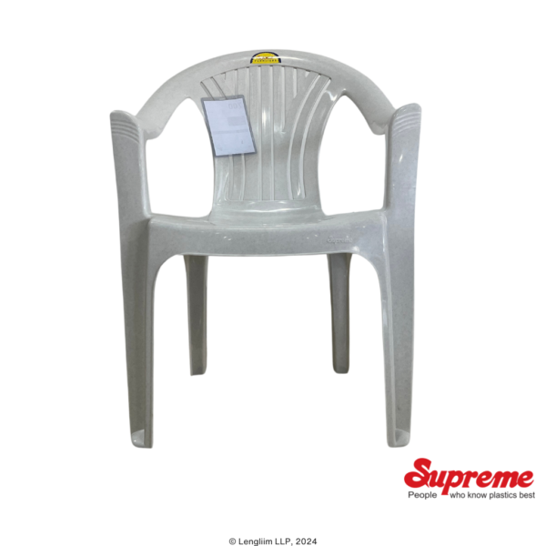 Supreme Furniture Force Plastic Chair (Marble Grey) Front View
