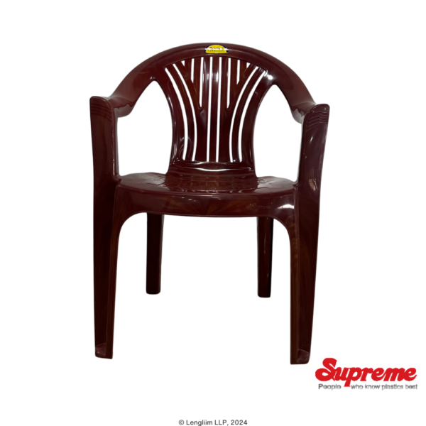 Supreme Furniture Force Plastic Chair (Teakwood) Front View