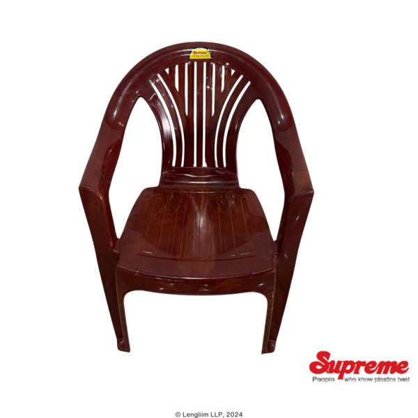Supreme Furniture Force Plastic Chair (Teakwood) Front Top View