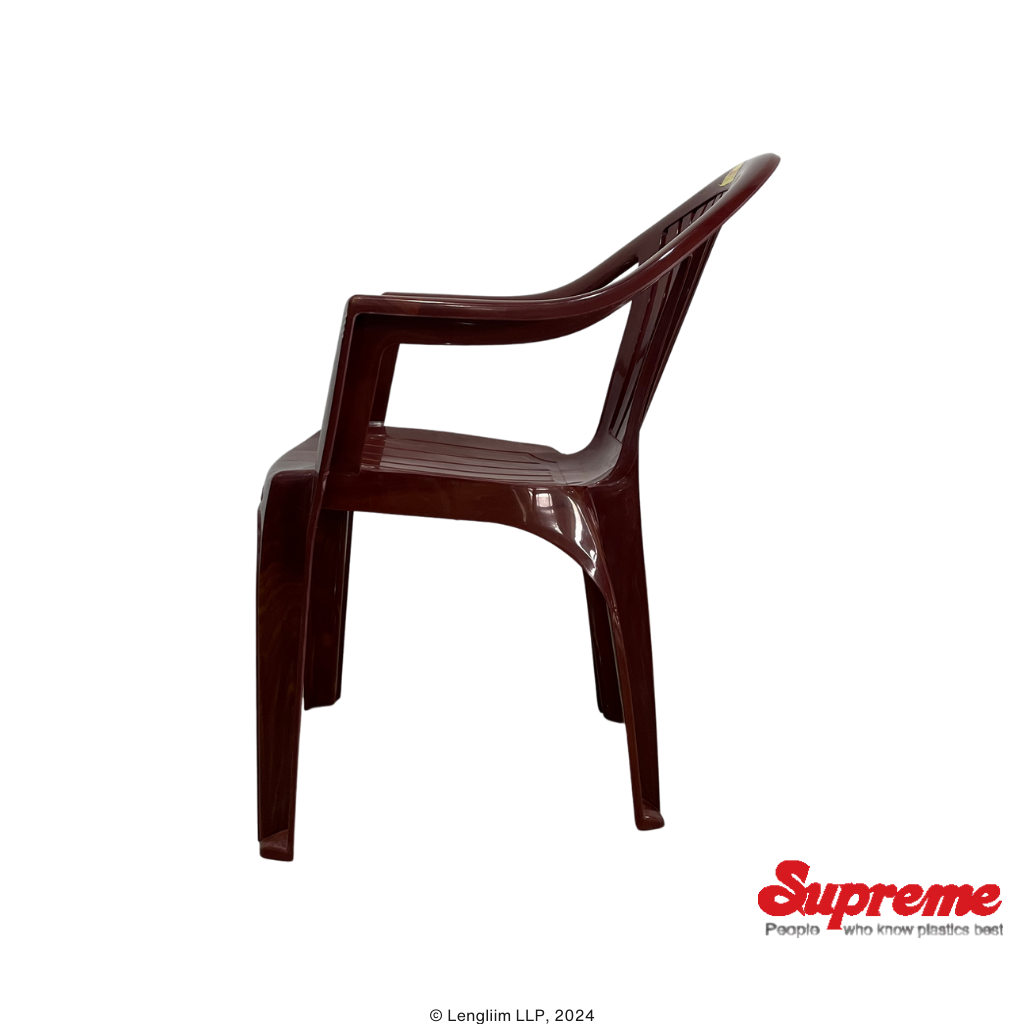 Supreme Furniture Force Plastic Chair (Teakwood) Side View