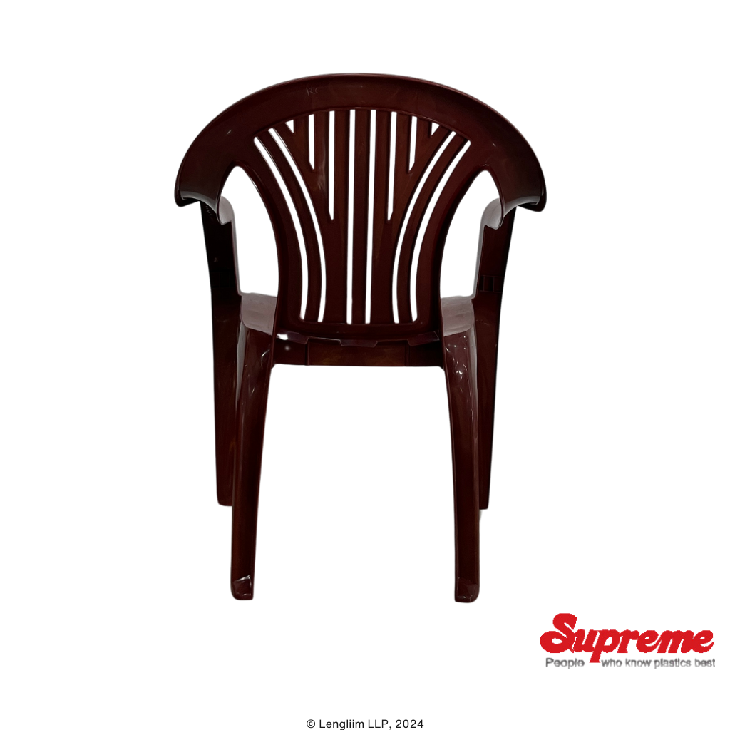Supreme Furniture Force Plastic Chair (Teakwood) Back View