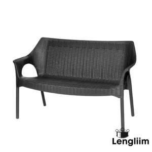 Supreme Furniture Love Seat Sofa (Black) Front Angle View