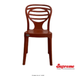 Supreme Furniture Oak Plastic Chair (Reddish Brown) Front View