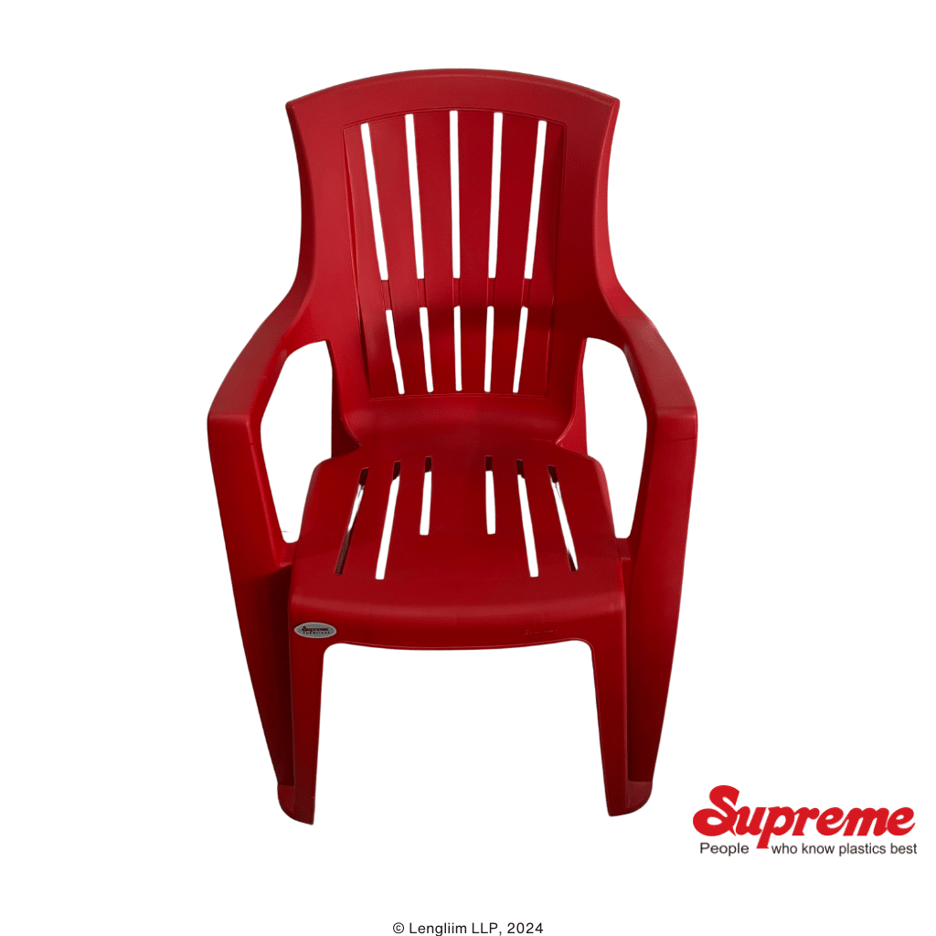 Supreme Furniture Turbo Plastic Chair (Red) Front Top View