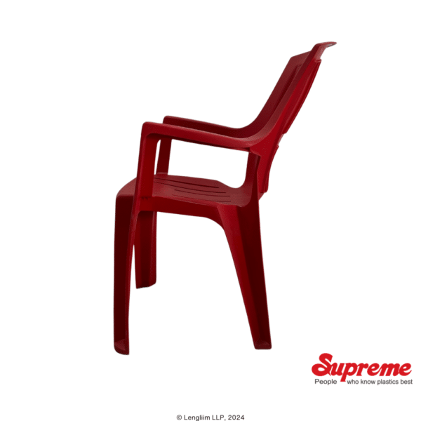 Supreme Furniture Turbo Plastic Chair (Red) Side View