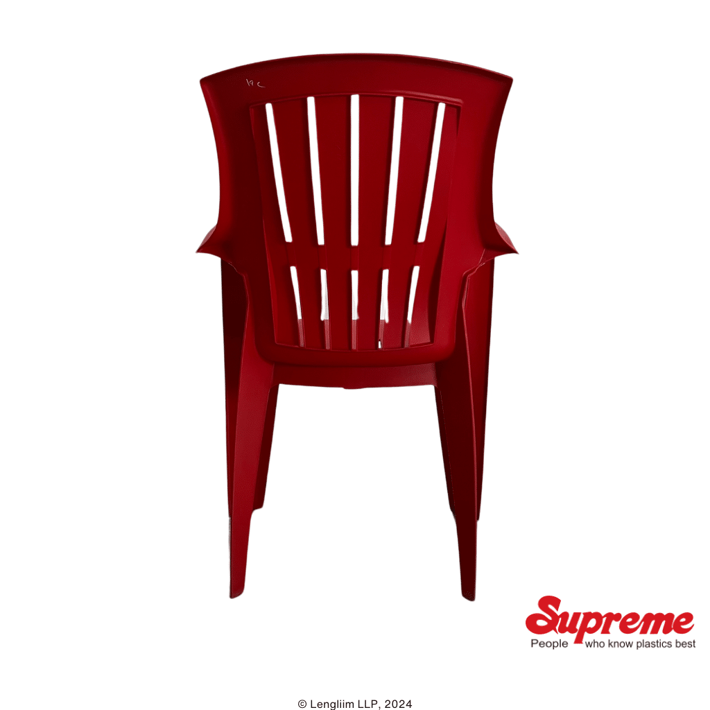 Supreme Furniture Turbo Plastic Chair (Red) Back View