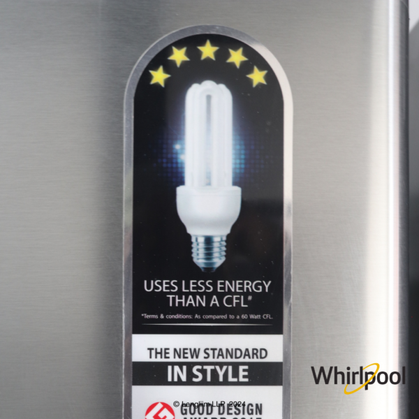 Whirlpool 210 Liters Triple Door Fridge (Alpha Steel, 20807) Energy Rating Label