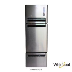 Whirlpool 210 Liters Triple Door Fridge (Alpha Steel, 20807) Front View Real