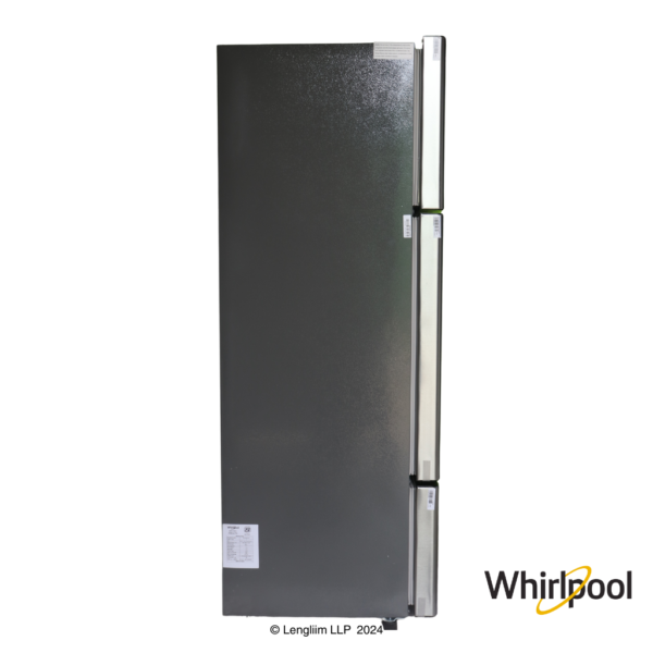 Whirlpool 210 Liters Triple Door Fridge (Alpha Steel, 20807) Side View