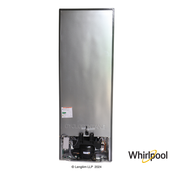 Whirlpool 210 Liters Triple Door Fridge (Alpha Steel, 20807) Back View