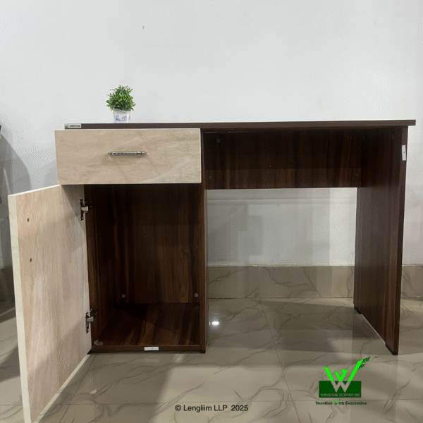 Winsome Furniture Study Table (006) Front View with Drawers Open