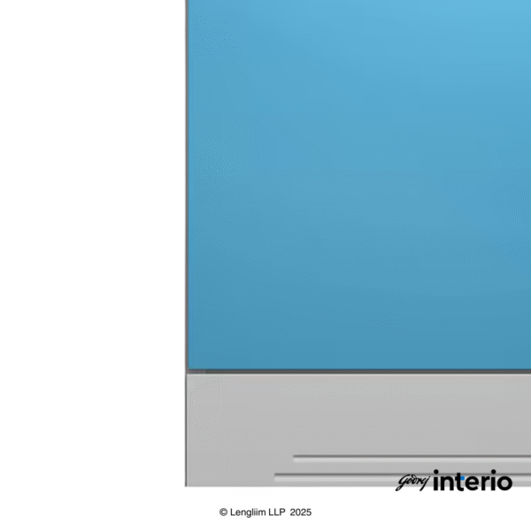Godrej Interio Slimline 2 Door Almirah (4 Shelves, Textured Milky Blue) Skirting