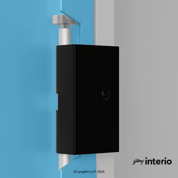 Godrej Interio Slimline 2 Door Almirah (4 Shelves, Textured Milky Blue) Door Hinges