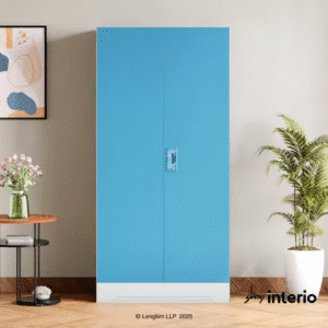 Godrej Interio Slimline 2 Door Almirah (4 Shelves, Textured Milky Blue) Marketing View