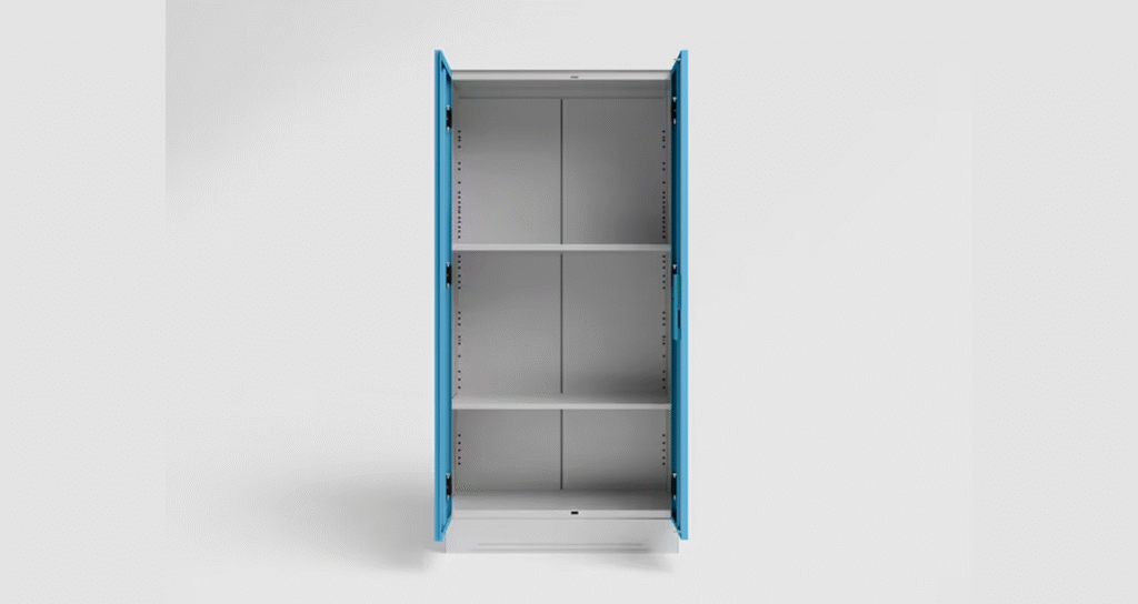 Godrej Interio Slimline 2 Door Almirah (4 Shelves, Textured Milky Blue) Adjustable Shelves Godrej Interio Slimline 2 Door Almirah (4 Shelves, Textured Milky Blue) Adjustable Shelves