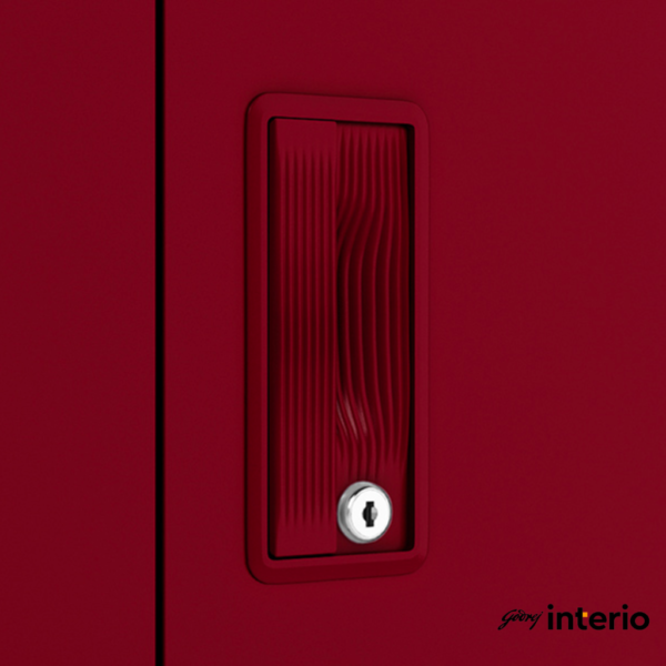 Godrej Interio Slimline 2 Door Almirah (Locker, Textured Ceremi Red) Door Handle