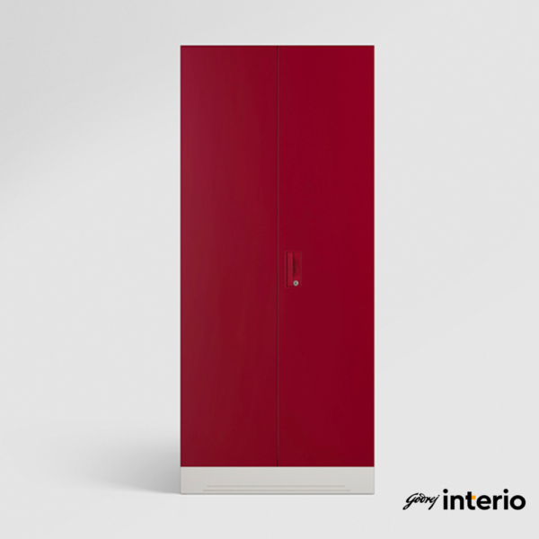 Godrej Interio Slimline 2 Door Almirah (Locker, Textured Ceremi Red) Front View