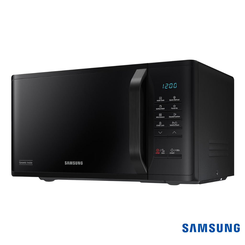 Samsung 23 Liters Solo Microwave Oven (Black, MS23A3513AK) Front Angle View