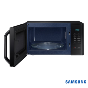 Samsung 23 Liters Solo Microwave Oven (Black, MS23A3513AK) Front View with door open