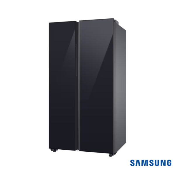Samsung 653L BESPOKE Convertible Side by Side Fridge (Glam Deep Charcoal, RS76CB811333) Front Angle View 1