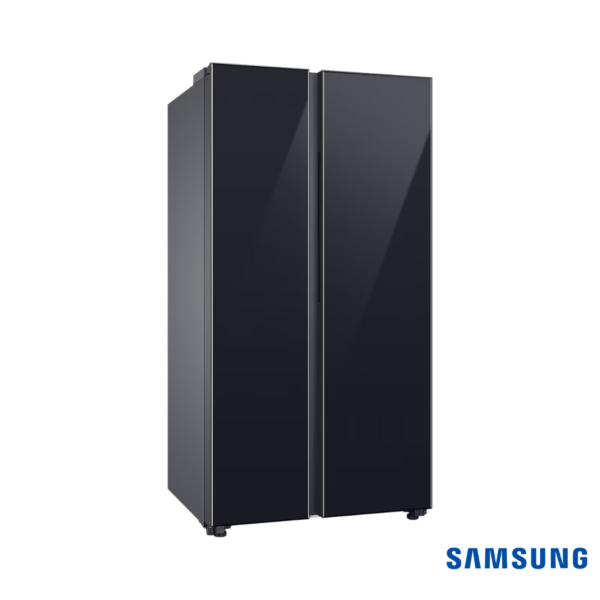Samsung 653L BESPOKE Convertible Side by Side Fridge (Glam Deep Charcoal, RS76CB811333) Front Angle View 2
