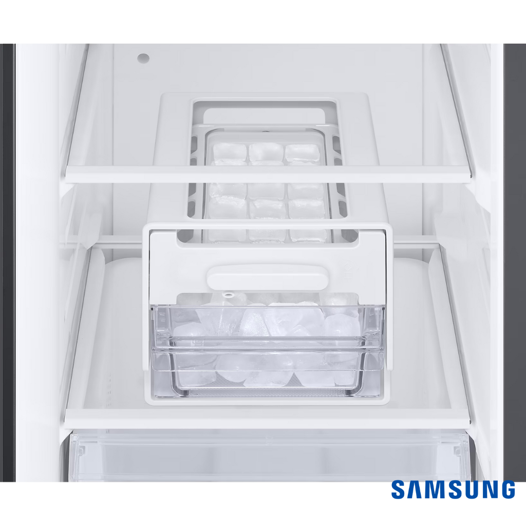 Samsung 653L BESPOKE Convertible Side by Side Fridge (Glam Deep Charcoal, RS76CB811333) Ice Tray View