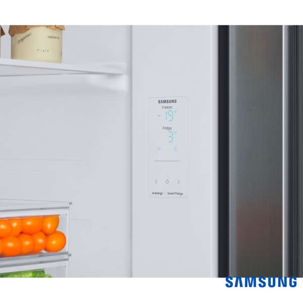 Samsung 653L BESPOKE Convertible Side by Side Fridge (Glam Deep Charcoal, RS76CB811333) Control Panel View
