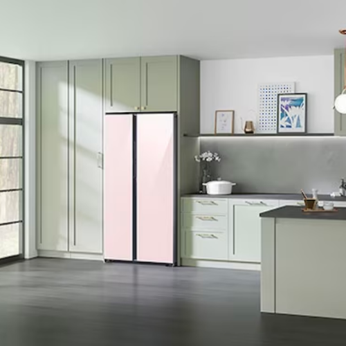 Samsung 653L BESPOKE Convertible Side by Side Fridge (Glam Deep Charcoal, RS76CB811333) Built-in Look