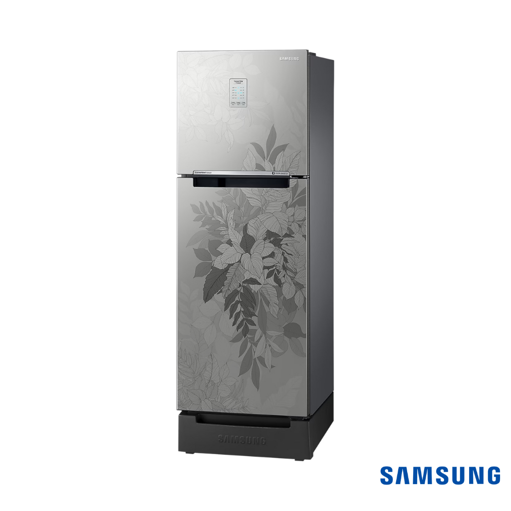 Samsung 236 Liters Base Stand Drawer Double Door Fridge (Bouquet Silver, RT28C3832QB) Front Angle View 1